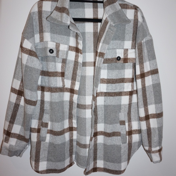 Grey Flannel Shacket - Picture 2 of 4